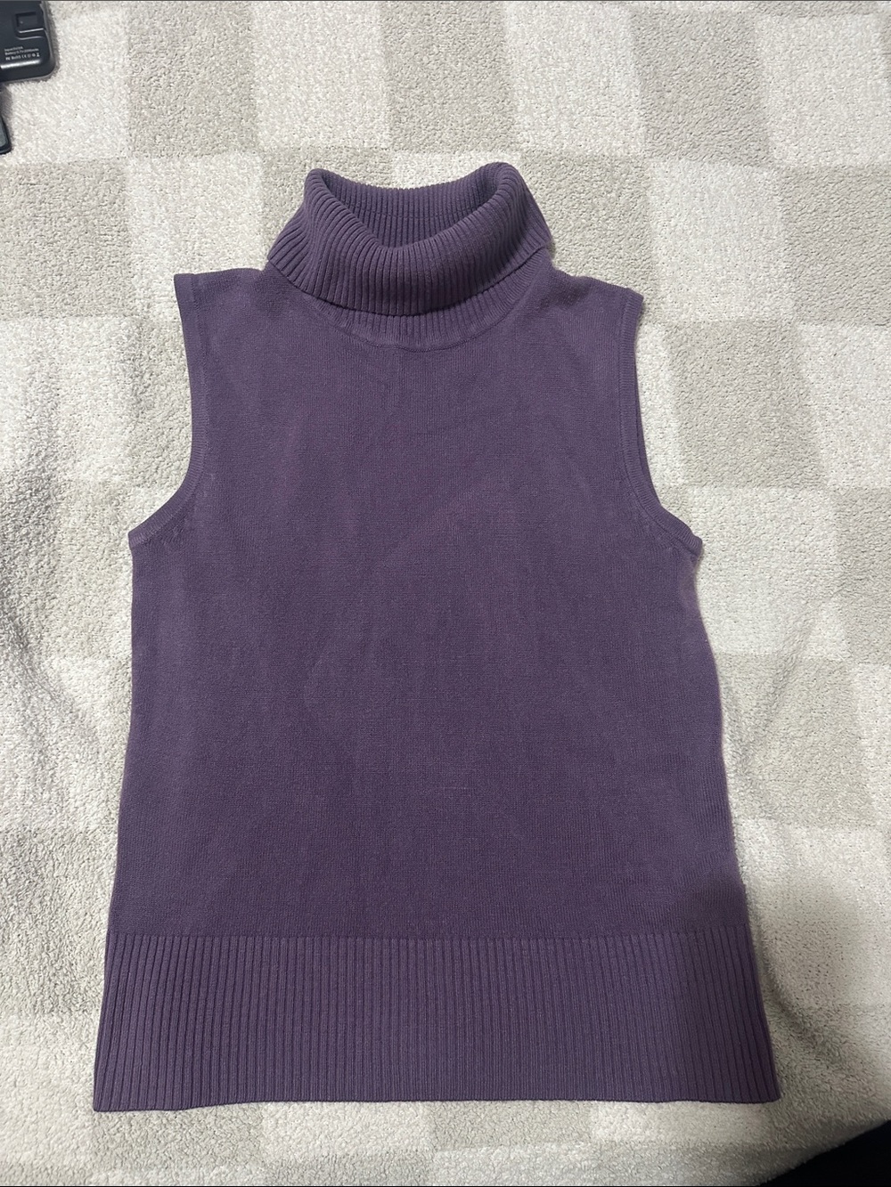 Vintage Sleeveless Turtleneck Tank Top - Plum